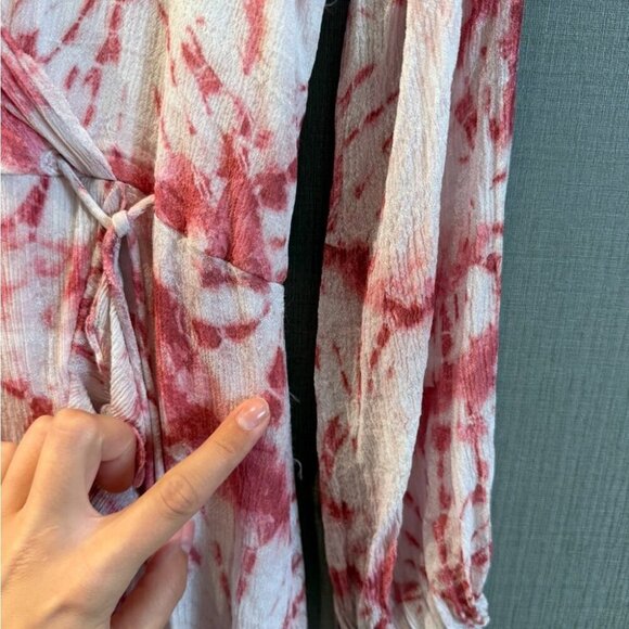 ROCOCO SAND Wrap-Effect Tie-Dyed Jacquard Mini Long Sleeve Dress - Picture 8 of 15